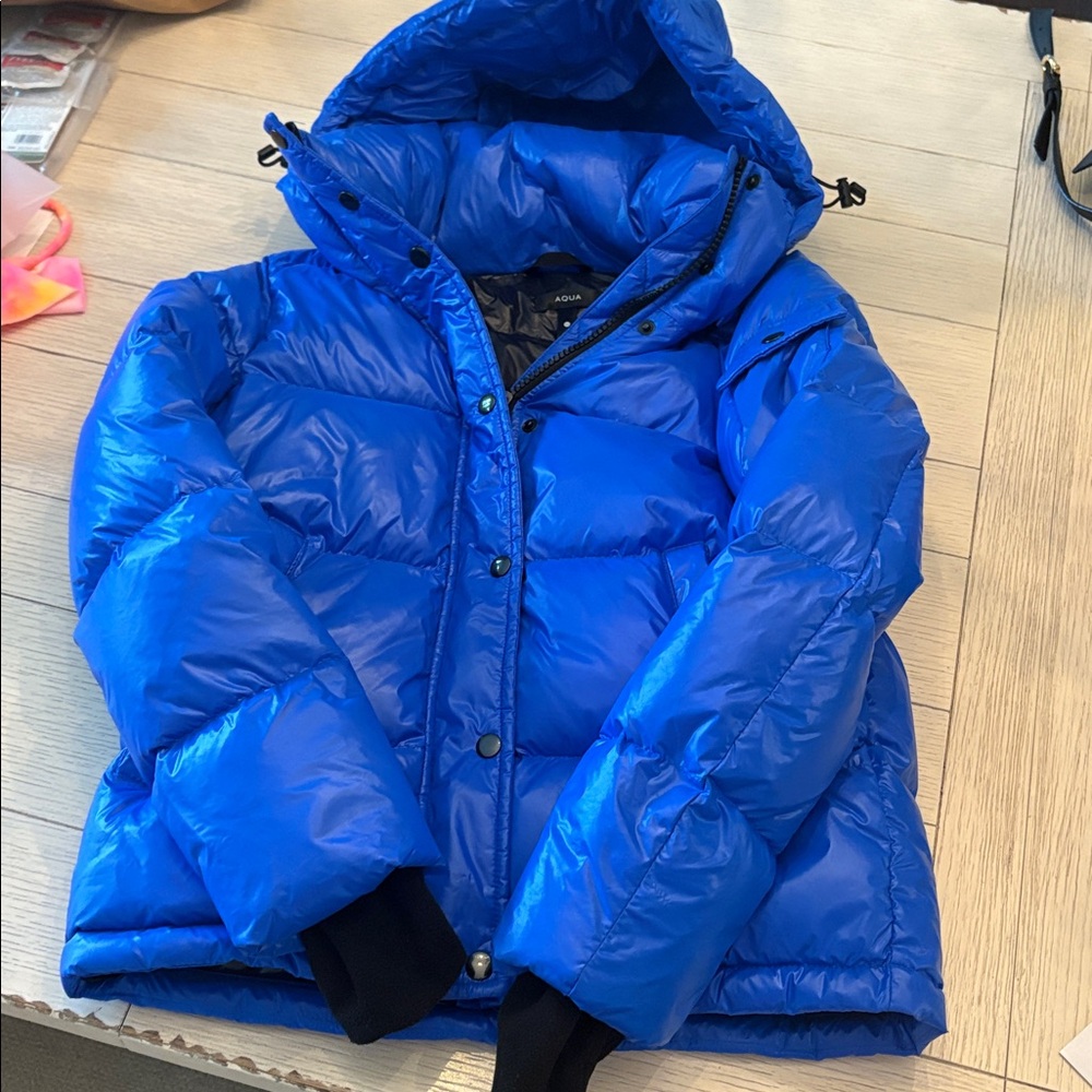 Aqua brand. Blue Puffer Jacket with Hood